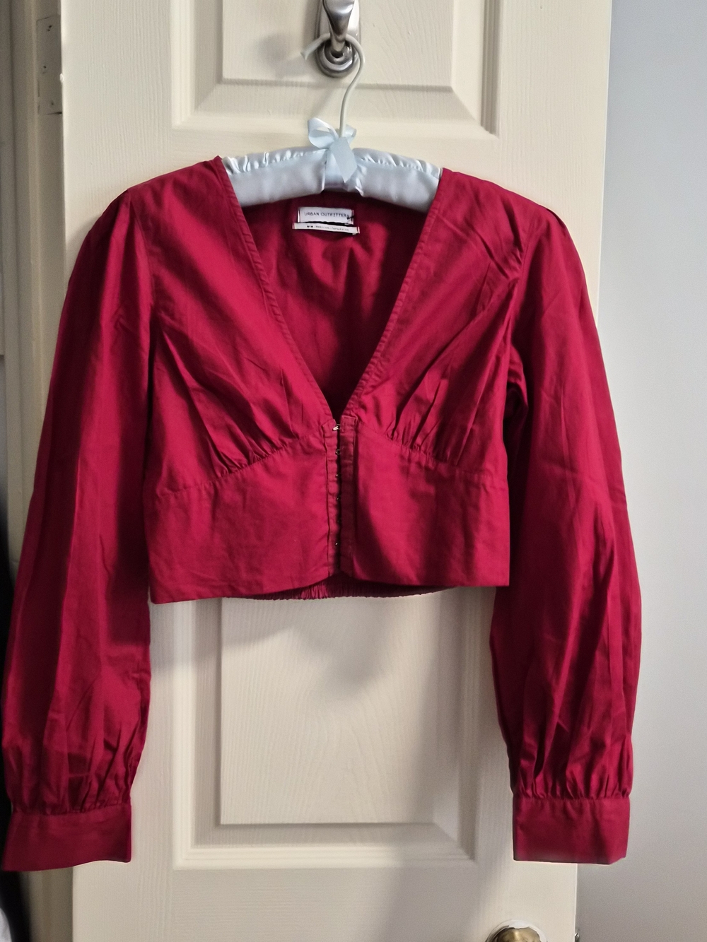 Urban Outfitters Button-Front Top in Vibrant Red